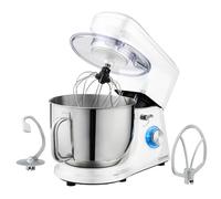 Cooks Professional Stand Mixer 1200W with 6 Speeds & Pulse Function, 7L Stainless Steel Mixing Bowl, Splash Guard, Whisk, Beater & Dough Hook | Electric Kitchen Mixer for Cakes, Bread, Baking | White