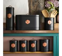 Cooks Professional 7pc Tea Coffee Sugar Biscuit Pasta Bread Bin Canisters Storage Jars in Copper Cooks Professional Copper