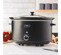 Cooks Professional Black Stainless Steel Slow Cooker Removable Ceramic Pot Bowl Keep Warm 8L