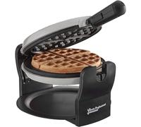 Cooks Professional Belgian Waffle Maker 920W | Powerful Electric Rotary Luxury Waffle Machine with Non-Stick Cooking Plates, Locking Mechanism, Folding Handle & Drip Tray | Easy Clean | Silver