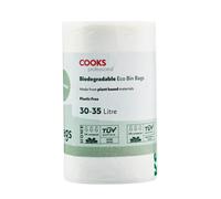 Cooks Professional Pack of 25 Biodegradable Compostable Bin Bags | 30-35L | Eco-Friendly Plant-Based Garbage or Recycling Liners for Home, Kitchen, Food, Garden or General Waste Disposal
