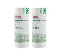 Cooks Professional Pack of 50 Biodegradable Compostable Bin Bags | 45-48L | Eco-Friendly Plant-Based Garbage or Recycling Liners for Home, Kitchen, Food, Garden or General Waste Disposal