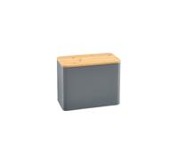 Cooks Professional Bread Bin, Linen Bag and Bamboo Board Set | Grey