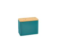 Cooks Professional Bread Bin, Linen Bag and Bamboo Board Set | Teal
