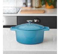 Cooks Professional Cast Iron Casserole w/ Lid 20cm, 2.8L Graduated Blue, Blue