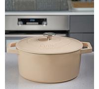 Cooks Professional Cast Iron Casserole w/ Lid 26cm, 5.8L off White, White