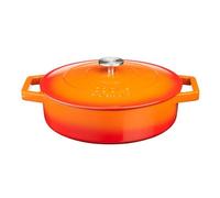 Cooks Professional 28cm Shallow Cast Iron Casserole | Graduated Orange