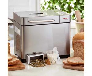 Cooks Professional Digital Bread Maker Machine with Fruit & Seed Dispenser, 19 Programmes, Delay & Keep Warm Function - Silver Cooks Professional Silver