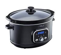 Cooks Professional Digital Slow Cooker 3.5L with Lid & Cool Touch Handles | Dishwasher Safe Bowl, 2 Heat Settings, Keep Warm & Delay Timer Functions, Small One Pot Cooking Machine | Black