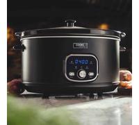 Digital Slow Cooker 8 Litre Removable Ceramic Bowl with Delay Timer & Keep Warm Cooks Professional Black One Size