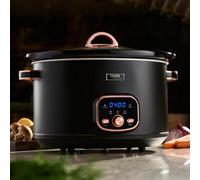 Cooks Professional Digital Slow Cooker 8L With 3 Heats, Timer & Delay Function - X-Large One Pot Cooking Machine - Black/rose Gold