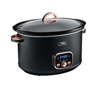 Cooks Professional Digital Slow Cooker 8L with Lid & Cool Touch Handles | Dishwasher Safe Bowl, 2 Heat Settings, Keep Warm & Delay TImer Functions, X-Large One Pot Cooking Machine | Black & Rose Gold