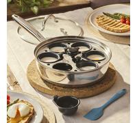 Cooks Professional Egg Poacher Pan 2, 4 or 6 Cup Stainless Steel Cooking Pot