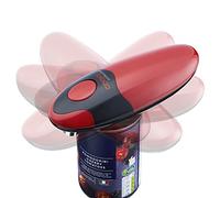Cooks Professional Electric Can Opener, Automatic Cordless Tin Opener | For Arthritis & Arthritic & Hands, Hands Free Operation, One Touch Design, Smooth Edge, Battery Operated | Red and Black