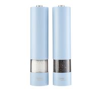 Cooks Professional Electric Salt and Pepper Mill Set | Battery Operated Automatic Grinders with Adjustable Course & Fine Grinding & One Touch Operation | Condiment Seasoning Grinder | Blue