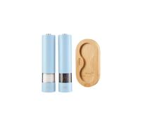 Cooks Professional Electric Salt and Pepper Mill Set with Bamboo Base | Blue