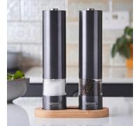 Electric Salt and Pepper Mill Grinder Set Shaker Automatic with Stand Graphite Cooks Professional Black One Size
