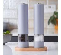 Cooks Professional Electric Salt and Pepper Mill Grinder Set Shaker Automatic Matt Grey