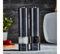 Cooks Professional Electric Salt & Pepper Mill Set Stainless Steel Automatic Grinder in Dark Grey Cooks Professional Dark Grey