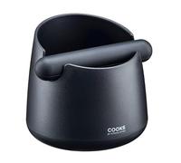 Cooks Professional Espresso Knock Box | Plastic Coffee Grounds Bin | Small | Dishwasher Safe Container with Non-Slip Base & Removable Silicone Coated Barista Bar for Mess-Free Disposal | Black