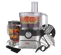 Cooks Professional Food Processor 1000W with 7 Blades, 2L Mixing Bowl & 1.8L Blender Jug | Multifunction Kitchen Chopper & Blender Tool for Chopping Slicing Grating Kneading Blending | Black & Silver