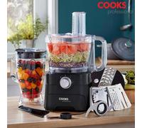 Cooks Professional Food Processor 1000W With 7 Blades - Multifunction Kitchen Chopper Blender Tool - Black