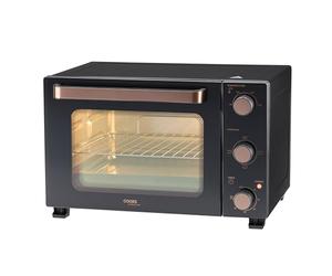 Cooks Professional Mini Oven | Electric Multi Function Countertop Cooker | 28L Capacity | Adjustable Temperature Control & Timer | 1500W | Includes Roasting Dish & Wire Rack | Black and Copper