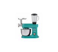Cooks Professional Stand Mixer & Mincer 1200W | Electric Food Mixer with Pulse Setting | 6.2 Litre Stainless Steel Bowl | Blending Jug, Dough Hook, Whisk, Beater & Splash Guard | Teal/Rose Gold