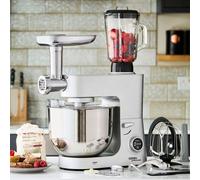 Cooks Professional Multi Function Stand Mixer 1800W with 8L Stainless Steel Bowl, Accessory Kit, Blender & Meat Mincer Capability, 8 Speed Settings, Pulse Function & Digital Control | Silver