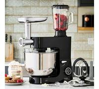 Cooks Professional Multi Function Stand Mixer 1800W with 8L Stainless Steel Bowl, Accessory Kit, Blender & Meat Mincer Capability, 8 Speed Settings, Pulse Function & Digital Control | Black