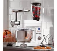 Food Processor Stand Mixer with Blender Meat Mincer Grinder 6.2L Bowl 1200W Cooks Professional White One Size