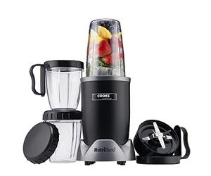 Cooks Professional Nutriblend Smoothie Maker Blender 1000W with 9 Piece Accessory Set Including 1 700ml & 2 350ml Tumblers | Powerful Compact Kitchen Countertop Blending Machine | Black & Silver