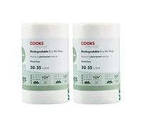 Cooks Professional Pack of 50 Biodegradable Compostable Bin Bags | 30-35L | Eco-Friendly Plant-Based Garbage or Recycling Liners for Home, Kitchen, Food, Garden or General Waste Disposal