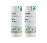Cooks Professional Pack of 50 Biodegradable Compostable Bin Bags | 45-48L | Eco-Friendly Plant-Based Garbage or Recycling Liners for Home, Kitchen, Food, Garden or General Waste Disposal