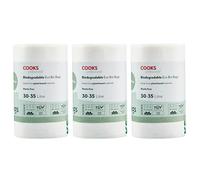 Cooks Professional Pack of 75 Biodegradable Compostable Bin Bags | 30-35L | Eco-Friendly Plant-Based Garbage or Recycling Liners for Home, Kitchen, Food, Garden or General Waste Disposal