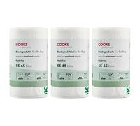 Cooks Professional Pack of 75 Biodegradable Compostable Bin Bags | 55-65L | Eco-Friendly Plant-Based Garbage or Recycling Liners for Home, Kitchen, Food, Garden or General Waste Disposal
