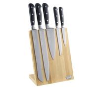 Cooks Professional Precision 5 Piece Knife Set | with Magnetic Bamboo Knife Block | Steel | Chef | Home Kitchen