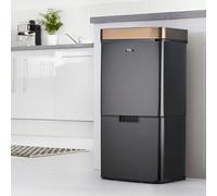 Cooks Professional Recycling Sensor Bin 75L with Dual Compartments & Food Caddy in Black Cooks Professional Black