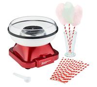 Cooks Professional Retro Edition Candy Floss Maker With Sticks - Carnival Style Cotton Candy Halogen Heating Sweet Machine - Red