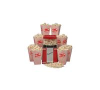 Cooks Professional Retro Popcorn Maker 1200W with 8 Boxes & One Touch Operation | Compact Vintage Style Healthy Snack Hot Air Circulation Popcorn Machine for Parties, Weddings, Movie Nights | Red