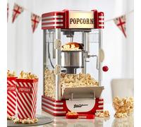 Cooks Professional Retro Popcorn Maker Machine 310W with Crank Handle & One Touch Control in Red Cooks Professional Red