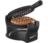Cooks Professional Round Rotary Belgian Waffle Maker 920W | Black | Luxury Electric Waffle Machine with Non-Stick Plates, Locking Mechanism, Folding Handle & Drip Tray, Easy to Clean