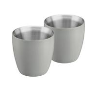 Cooks Professional Set of 2 Stainless Steel Espresso Coffee Cups | Double Wall Insulated Mini Drinking Mug | Dishwasher Safe & Stain, Odour & Rust Resistant | 90ml Capacity | Grey