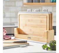 Index Chopping Board Set of 4 Food Coded with Stand Grey Cooks Professional Brown One Size