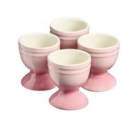 Cooks Professional Set of 4 Colourful Egg Cups | 40ml Durable Chip Resistant Ceramic Stoneware Dinnerware Graduated Design Egg Holders | Dishwasher & Microwave Safe | Pink