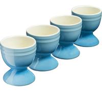 Stoneware Egg Cup Holder Hard Soft Boiled Eggs Kitchen Breakfast Set of 4 Cooks Professional Blue One Size