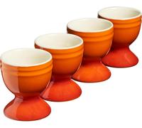 Cooks Professional Set of 4 Colourful Egg Cups | 40ml Durable Chip Resistant Ceramic Stoneware Dinnerware Graduated Design Egg Holders | Dishwasher & Microwave Safe | Orange