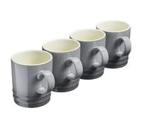 Cooks Professional 4 Piece Colourful Stoneware Mug Set | Tea Coffee Hot Chocolate Drinking Cups | Microwave Dishwasher Refrigerator Freezer Safe | 350ml Capacity | Grey