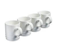 Coffee Cups Mugs Set of 4 Cups Stoneware 350ml Cooks Professional White One Size