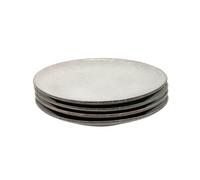 Cooks Professional Set Of 4 Nordic Dinner Plates With Reactive Glaze - 26Cm Large Modern Ceramic Stoneware Plates - Grey
